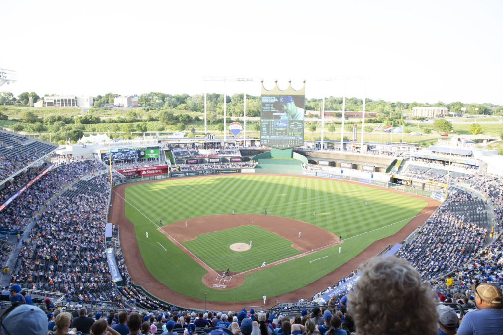 Kansas City Royals Baseball Kauffman Stadium Night Game 